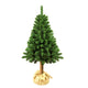 Konstgjord Tall Med Naturlig Stam 200cm Julgran Med Plastbotten PVC-Dekoration Juldekoration