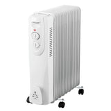 Maestro MR-950 Elektrisk Oljevärmare Värmevärmare 2000W 9 Lameller 3 Värmeinställningar 800/1200/2000 W Termostat