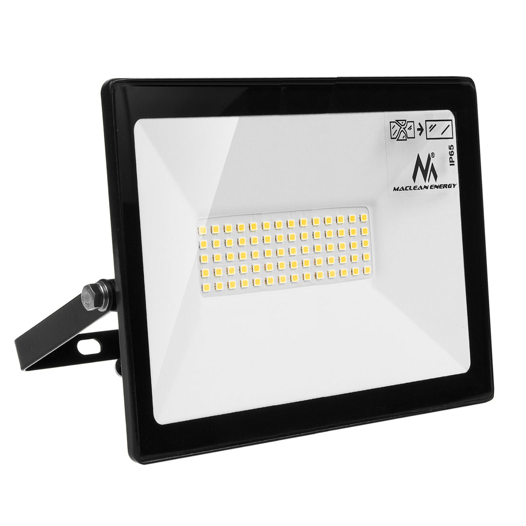 Maclean Byggstrålkastare Med PIR-Rörelsesensor 50W LED-Arbetsljus 4000 Lumen För Inom- Och Utomhusbruk Strålkastare Vridbar (Neutral Vit, 50 W)