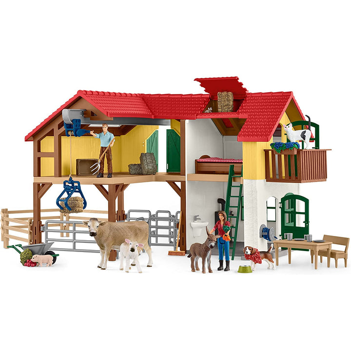 Schleich Schleich Large Farm House Lekset Med Tillbehör Stall Och Djur 42407
