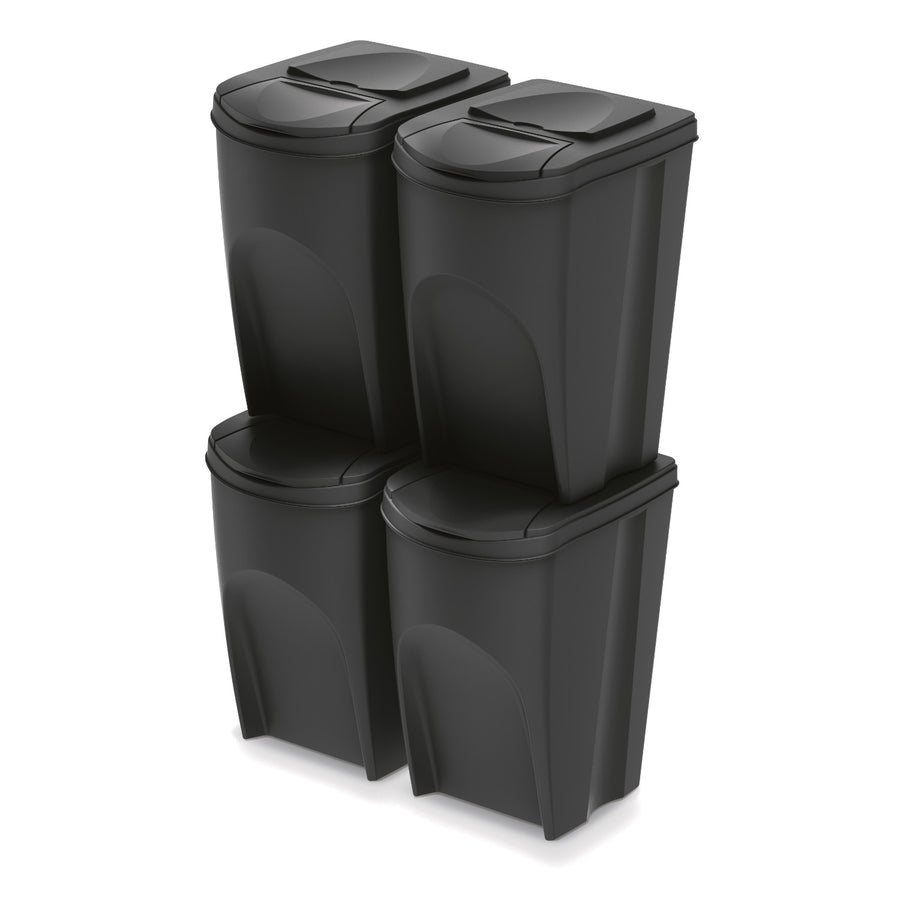 Keden Sortibox Avfallssepareringssystem 4x35L Set Avfallssepareringskärl Återvinning Återvinningskärl Avfallssorteringskorgar Plastsoptunnor