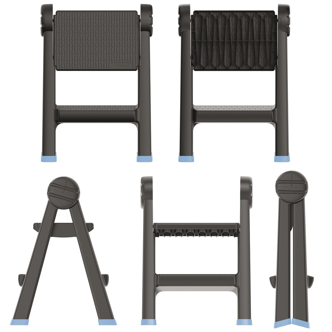 Keden Titan Ladder Stegpall Hopfällbart Steg Med 2 Steg Verkstadsstege Kan Belastas Upp Till 150 kg Halkfri Plast 47x43x63 cm