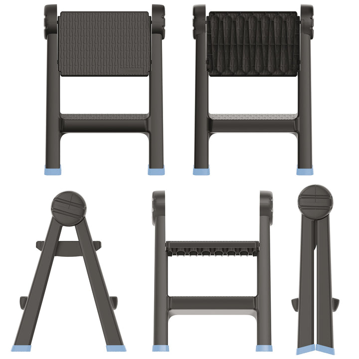 Keden Titan Ladder Stegpall Hopfällbart Steg Med 2 Steg Verkstadsstege Kan Belastas Upp Till 150 kg Halkfri Plast 47x43x63 cm