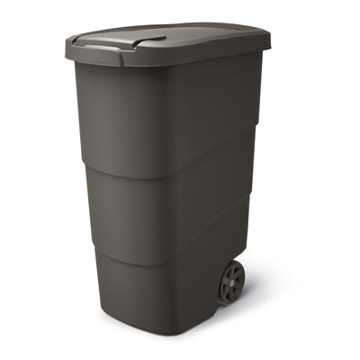 Prosperplast Wheeler 90 L Soptunna Med Hjul Och Lock Soptunna Stor Soptunna Universell Tunna Plast Svart