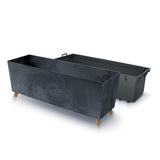 Prosperplast Urbi Case Urbi Case Concrete Effect N Flower Box Med Ben För Inomhus Och Utomhusbruk Rektangulär Blomkruka Inkl. Planter Plastic 770x235x300mm (Antracit)