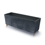 Prosperplast Urbi Case Urbi Case Concrete Effect N Flower Box Med Ben För Inomhus Och Utomhusbruk Rektangulär Blomkruka Inkl. Planter Plastic 770x235x300mm (Antracit)