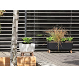 Prosperplast Gracia Square Blomkruka Med Avtagbara Ben Inkl. Insats För Inomhus Och Utomhusbruk Square Planter Plastic UV-beständig 24x24x18,7cm Antracit