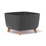 Prosperplast Gracia Square Flowerpot Med Avtagbara Ben Inkl. Insats För Inomhus- Och Utomhusbruk Square Planter Plastic UV-Beständig 39x39x27cm Antracit