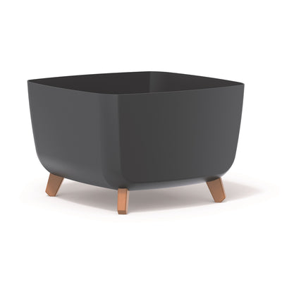 Prosperplast Gracia Square Flowerpot Med Avtagbara Ben Inkl. Insats För Inomhus- Och Utomhusbruk Square Planter Plastic UV-Beständig 39x39x27cm Antracit