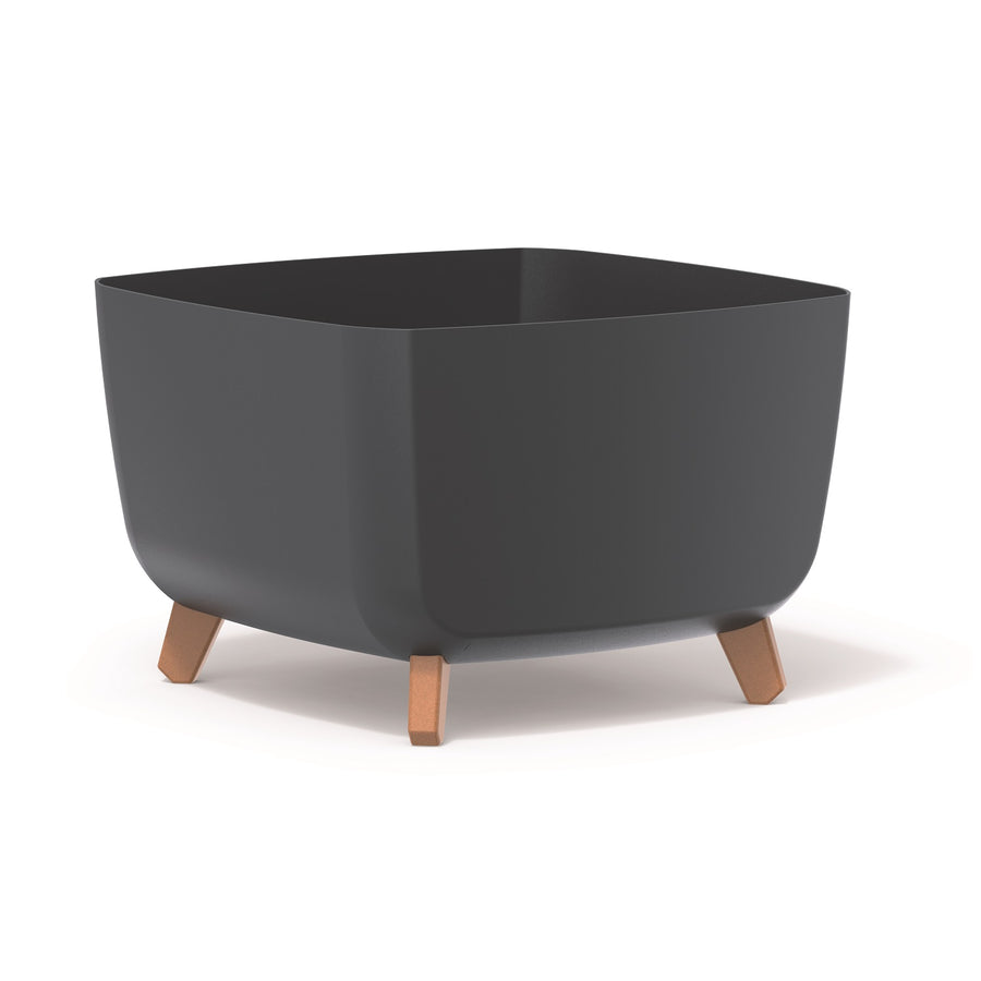 Prosperplast Gracia Square Flowerpot Med Avtagbara Ben Inkl. Insats För Inomhus- Och Utomhusbruk Square Planter Plastic UV-Beständig 39x39x27cm Antracit