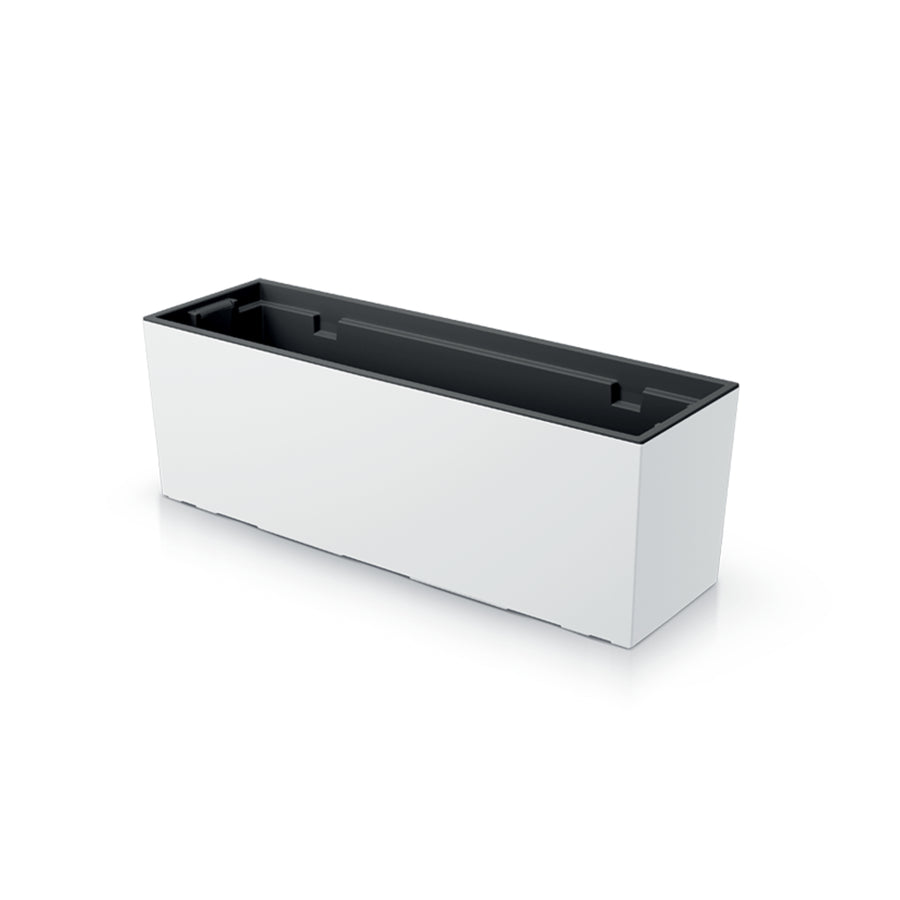 Prosperplast Urbi Case Blomkruka Planteringskruka Med Innerkruka För Inomhus- Och Utomhusbruk Rektangulär Blomkruka UV-Resistent, 77 x 23,5 x 24,6 cm Vit