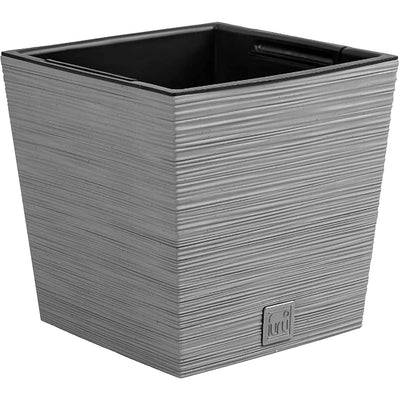 Prosperplast Furu Square Low Blomkruka Med Insats 24 x 24 x 23,5 cm Kapacitet 7,5L (Grå)