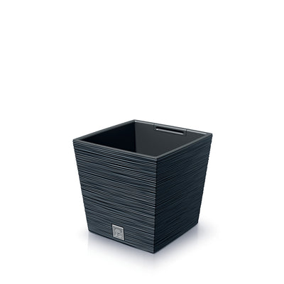 Prosperplast Furu Square Low Blomkruka Med Insats 24 x 24 x 23,5 cm Kapacitet 7,5L Antracit