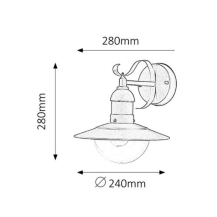 Rabalux Oslo Trädgård Vägglampa För Fasad Svart E27 60 W IP43 230 V