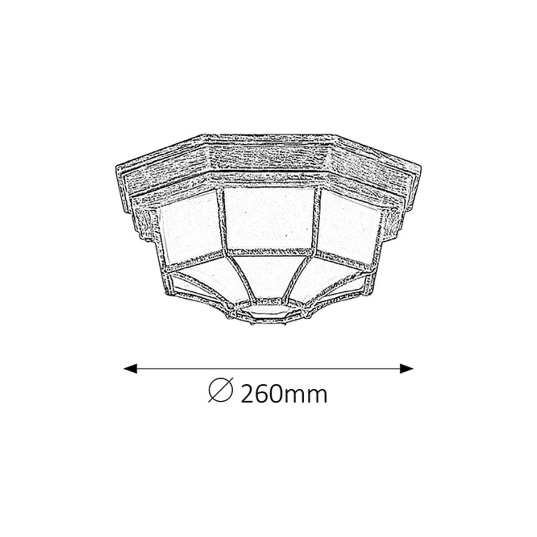 Rabalux Milano Utomhus Taklampa 8376 Metall Och Glas Diffusor