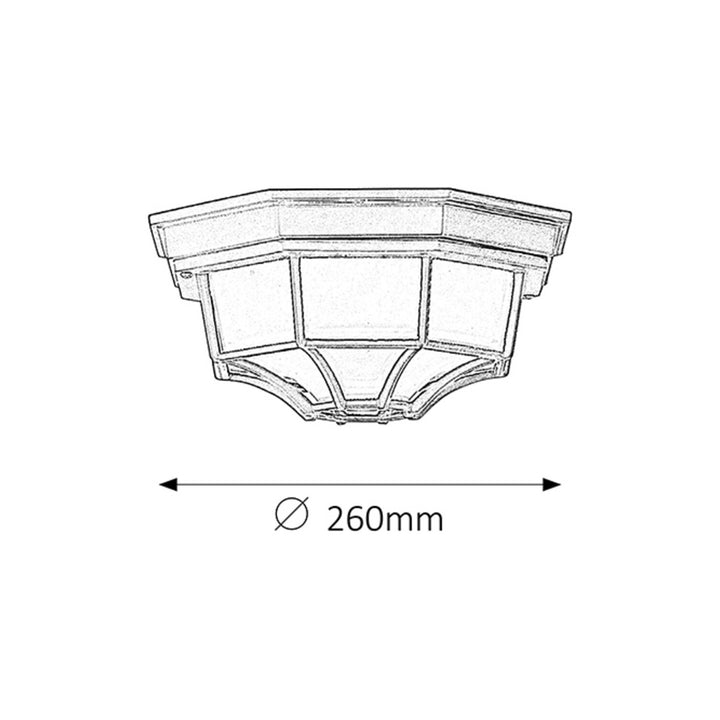 Rabalux Milano Utomhus Taklampa 8346 Metall Och Glas Diffusor