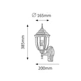Rabalux Nizza Vägglampa I Antik Guld Med Rörelse- Och Skymningssensor. E27-Gänga Effekt 60 W Skyddsnivå IP43