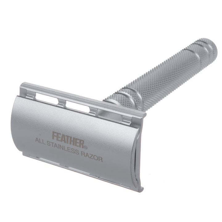 Feather All Stainless Razor Double Edge Rakapparat AS-D2 Japansk Kvalitet Professional