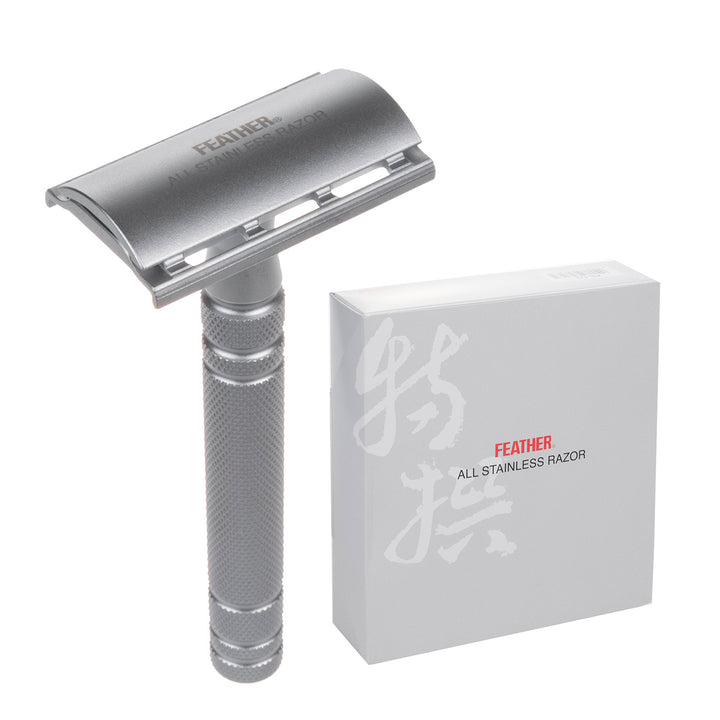 Feather All Stainless Razor Double Edge Rakapparat AS-D2 Japansk Kvalitet Professional