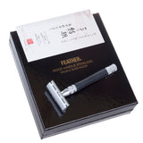 Shaver Feather WS-D2S Razor Blade Shaver Rostfritt Stål Metalldelar Träelement Stand