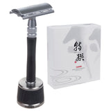 Shaver Feather WS-D2S Razor Blade Shaver Rostfritt Stål Metalldelar Träelement Stand
