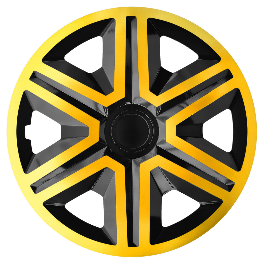 NRM ACTION Doublecolour Wheel Covers för 16" Stålfälgar Tvåfärgade navkapslar Set om 4 Bil KFZ Vehicle Lämplig för de flesta märken och fälgar ABS Plastic Gold / Black