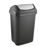 Keeeper Papperskorg Med Svängbart Lock Soptunna Grafit 25L