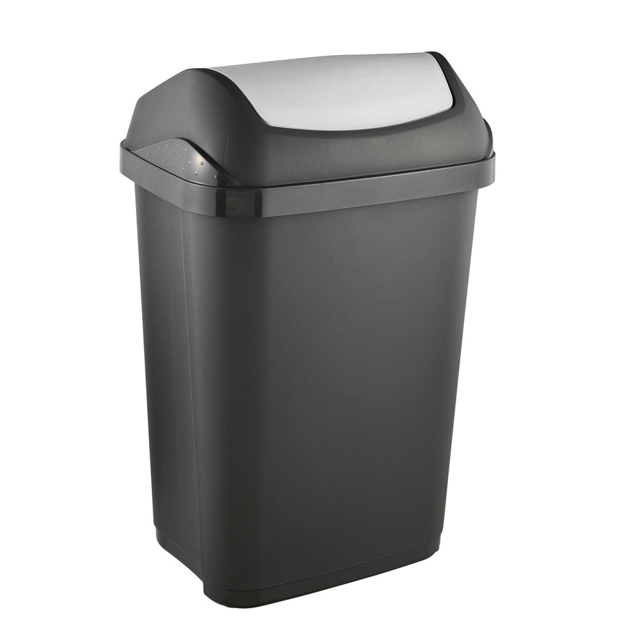 Keeeper Papperskorg Med Svängbart Lock Soptunna Grafit 25L