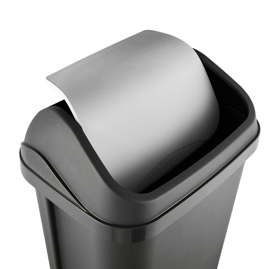 Keeeper Papperskorg Med Svängbart Lock Soptunna Grafit 25L