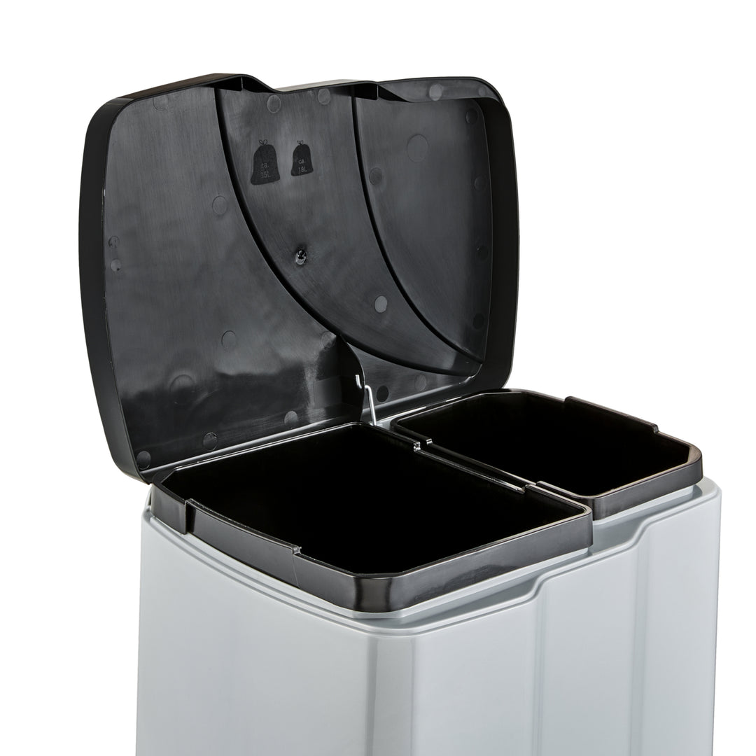 Keeper Gunnar Pedalkorg 7 L + 15 L Silver Tillverkad Av Högkvalitativ Plast Lämplig För Selektiv Avfallsinsamling