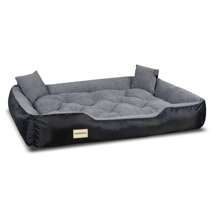 KingDog Hundbäddsoffa 115 cm x 95 cm Fleece Två Små Kuddar Ingår I Ett Set