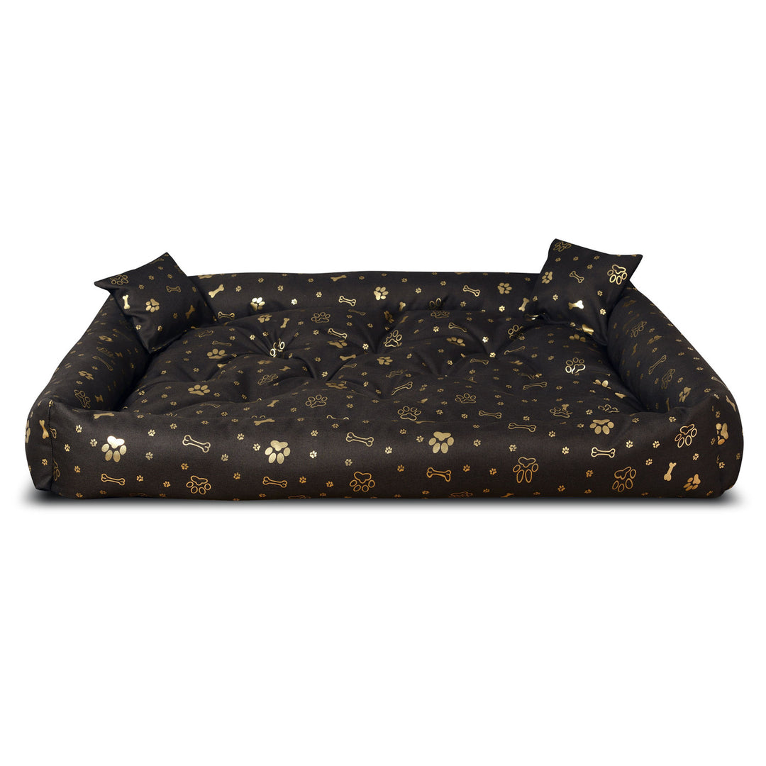 AIO KingDog Vattentät Hundsäng Pontong Pet Bed Ben- Och Tassmönster 2 Kuddar I Ett Set 115x95 cm