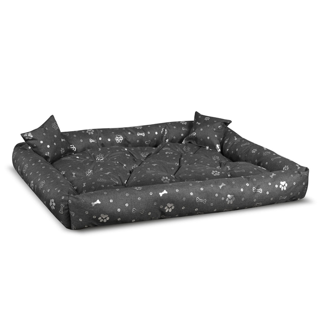 AIO KingDog Vattentät Hundsäng Pontong Pet Bed Ben- Och Tassmönster 2 Kuddar I Ett Set 115x95 cm