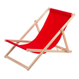 Woodok 2-Sits Solstolsset Av Bokträ Solstol För Självmontering Solstol Trädgårdssäng För Strand Trädgård Balkong Och Terrass Hopfällbar Solstol Upp Till 120 kg  Röd