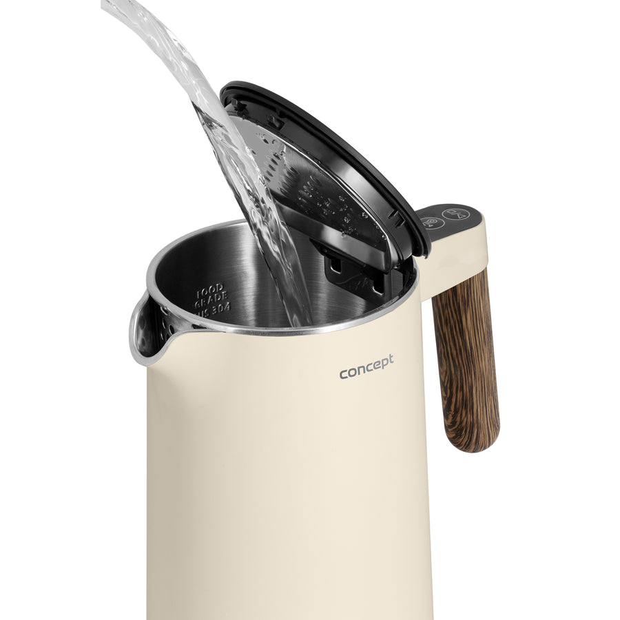 Concept Norwood Vattenkokare I Rostfritt Stål Med Temperaturkontroll 45/60/70/85/90/95/100°C KEEP WARM-Funktion 1,5L 1850-2200 W (Vanilj)