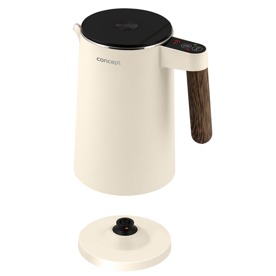 Concept Norwood Vattenkokare I Rostfritt Stål Med Temperaturkontroll 45/60/70/85/90/95/100°C KEEP WARM-Funktion 1,5L 1850-2200 W (Vanilj)