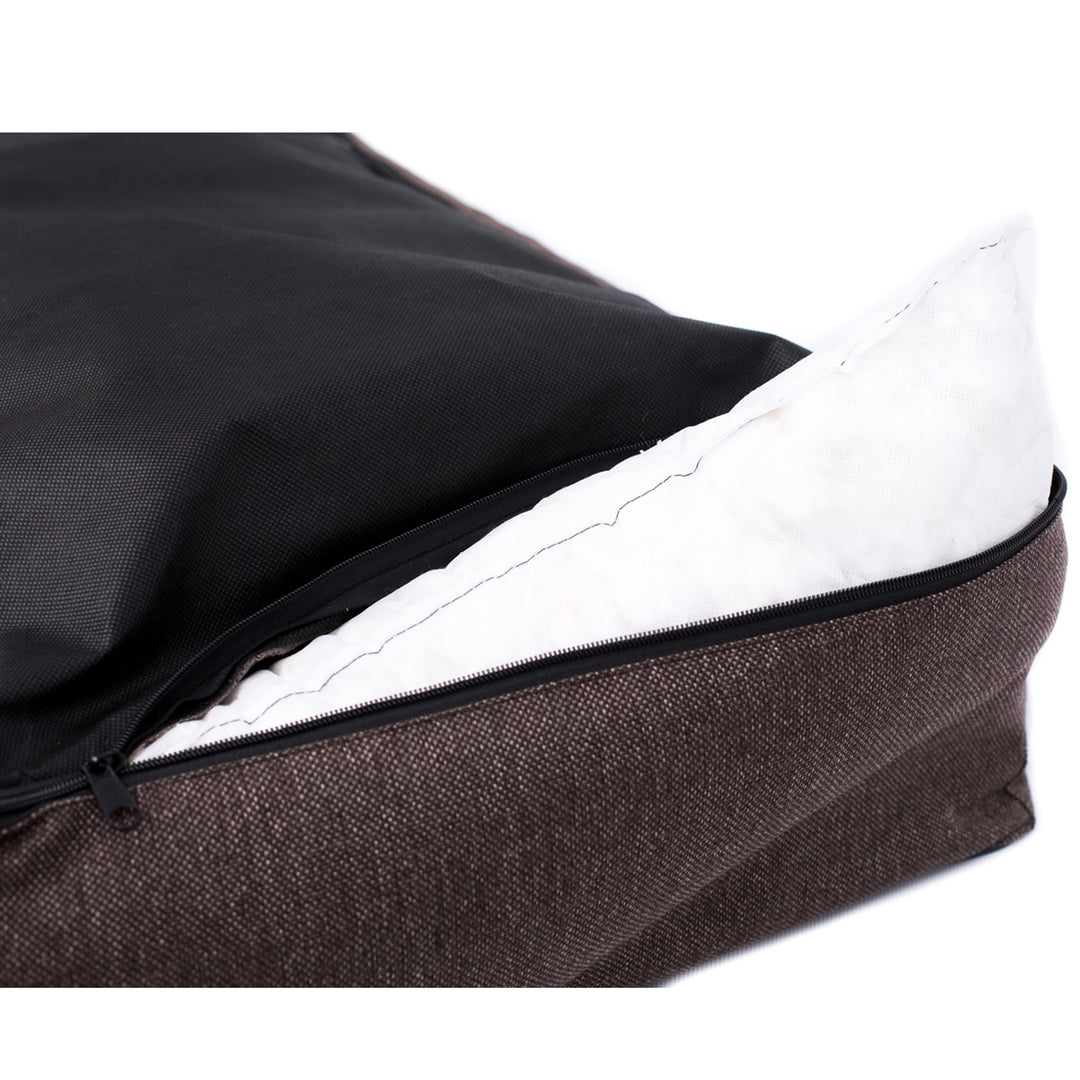 Mestizo Mallorca Comfort Sällskapssäng Hundkorg Hundsoffa Gjord Av Slitstarkt Klädseltyg (yttermått: 100x75cm / innermått: 70x53cm, beige/vit)