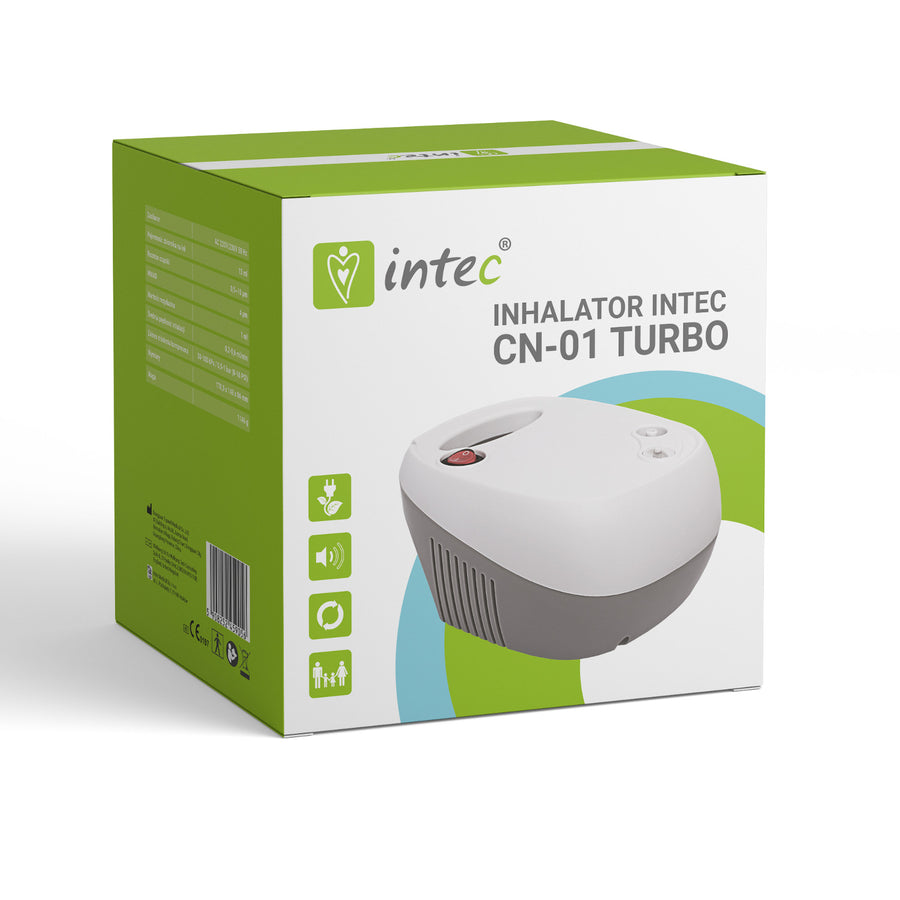 Intec CN-01 Turbo Inhalator Nebulisator Kompressor Inhalator För Vuxna Och Barn Inklusive Munstyckesmask För Barn Och Vuxna