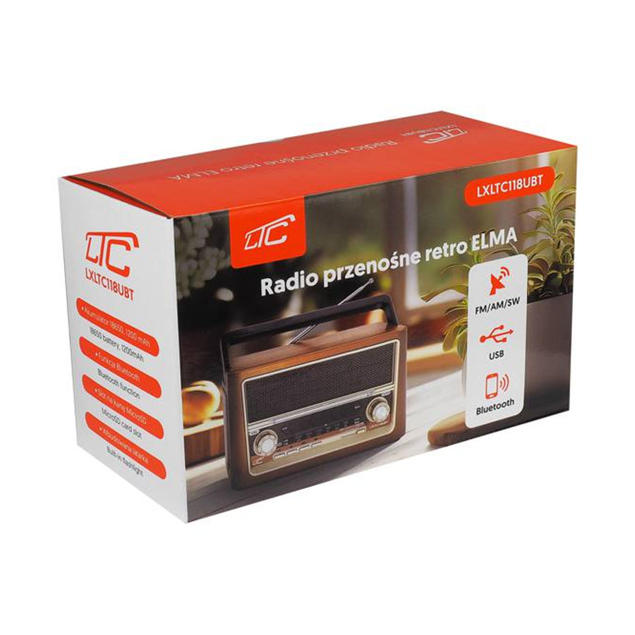 LTC bärbar radio, Bluetooth, FM/AM/SW, USB, LXLTC118UBT