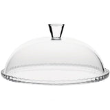 Pasabahce Patisserie Glass Plate with Glass Dome, 32 cm. Elevate your presentation with this elegant combination of glassware.