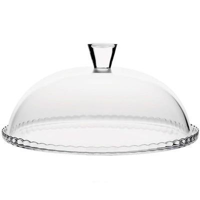 Pasabahce Patisserie Glass Plate with Glass Dome, 32 cm. Elevate your presentation with this elegant combination of glassware.